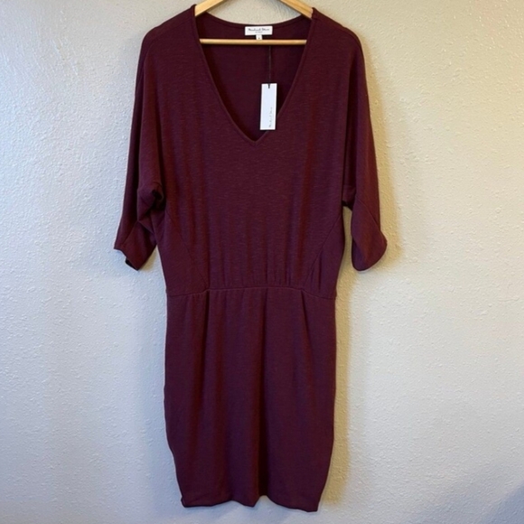 🆕️ Michael Stars V-Neck Dress. Relaxed Top & Fitted Bottom. NWT - Picture 2 of 10